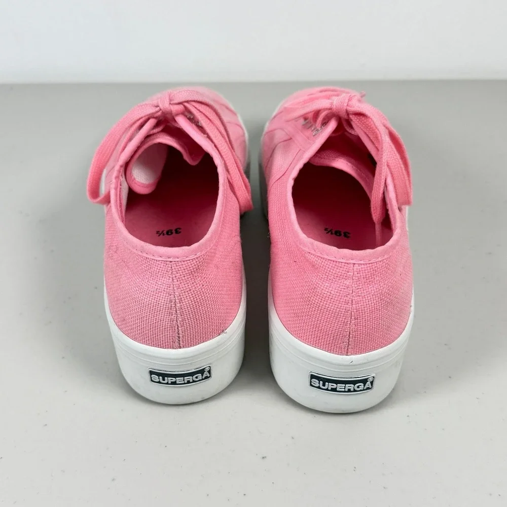 Superga Pink Canvas Platform Sneakers Women's Size 39.5 9.5